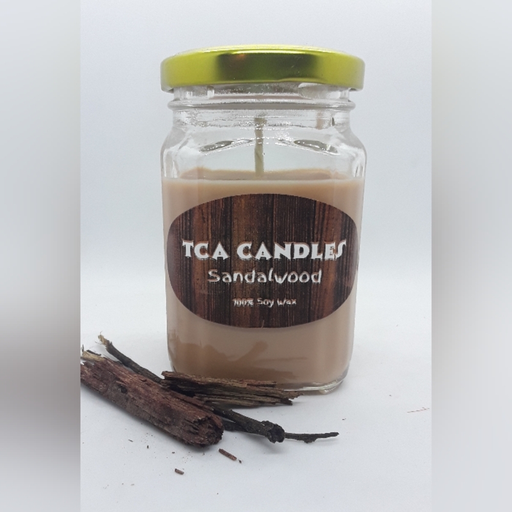 Sandalwood Scented Candle - Light Brown